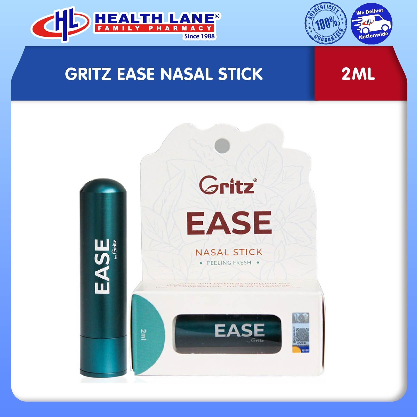 GRITZ EASE NASAL STICK (2ML)